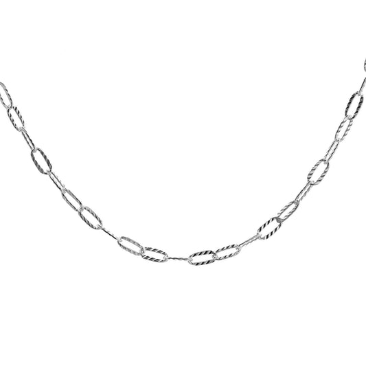Cadena de Plata - Eslabón Biselado 60 cm