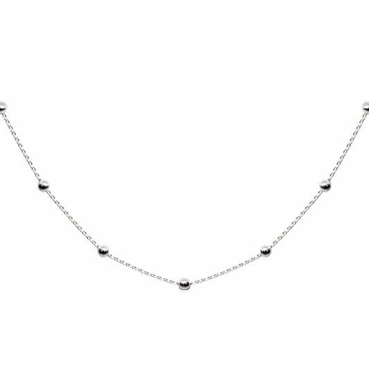 Cadena de Plata Esferas y Eslabones 50 cm