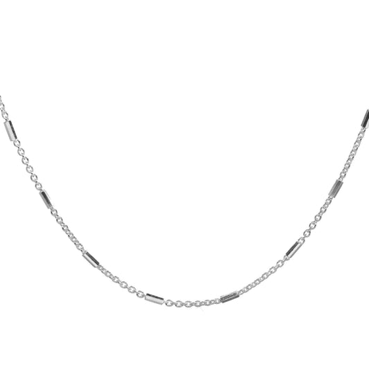 Cadena de Plata Eslabón Tradicional y Varillas 45 cm