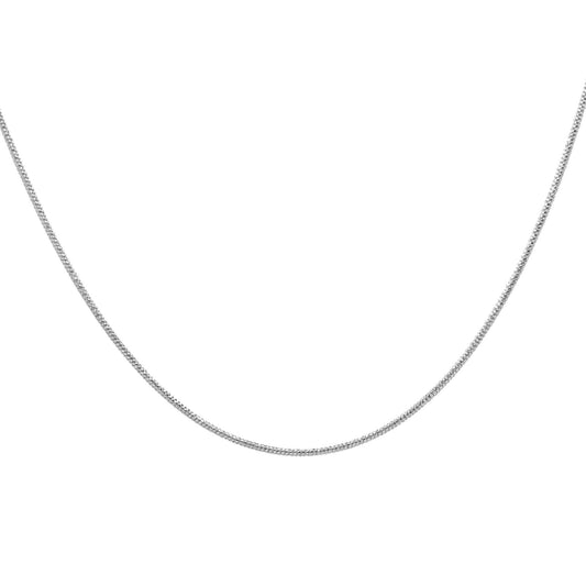 Cadena de Plata - Cola de Topo Biselada Semi Brillante 40 cm