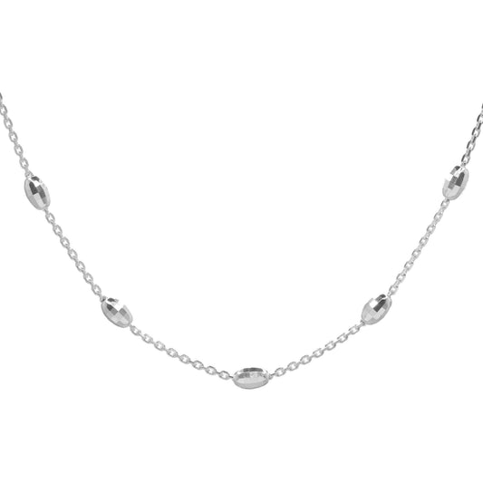 Cadena de Plata Pequeño Eslabón con Óvalos Mosaico 45 cm