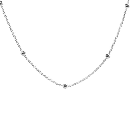 Cadena Plata Tourbillon Con Esferas 60 cm