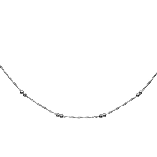 Cadena de Plata Singapur con Esferas 40 cm