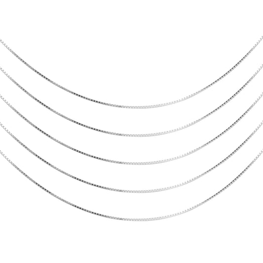 Cadenas de Plata Serie Venecianas 5 unidades 012 45 cm