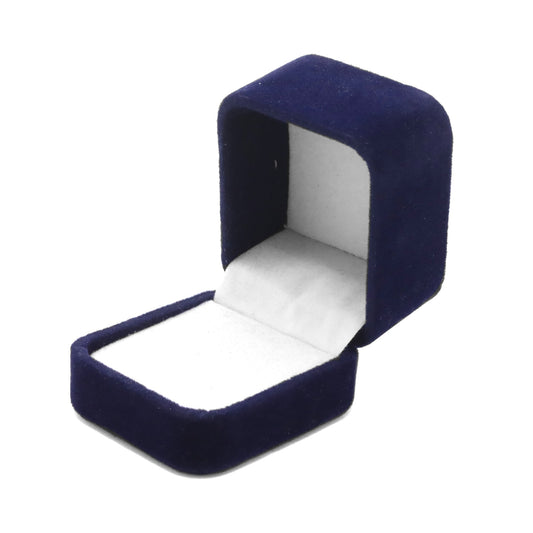 Caja Cuadrada de Terciopelo Azul para Anillo-Aro