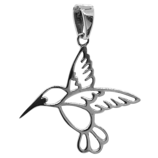 Colgante de Dibujo de Colibrí en Plata 925