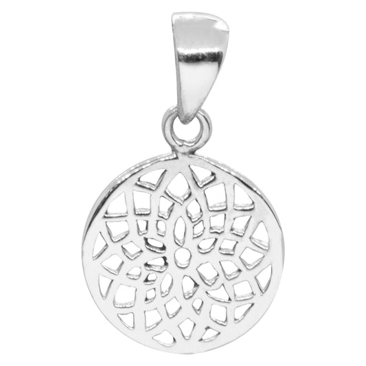 Colgante de Flor de Loto Circular Plata 925