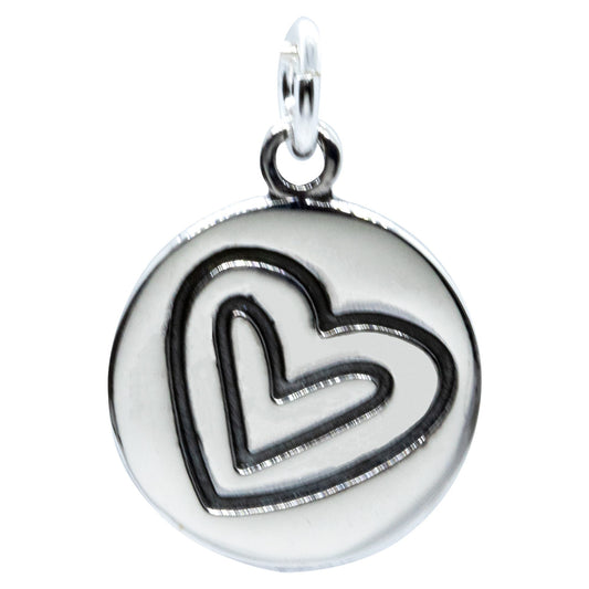 Colgante de placa con Corazón en plata 925