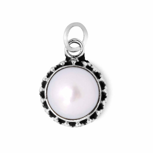 Colgante de Plata Botón de Madre Perla