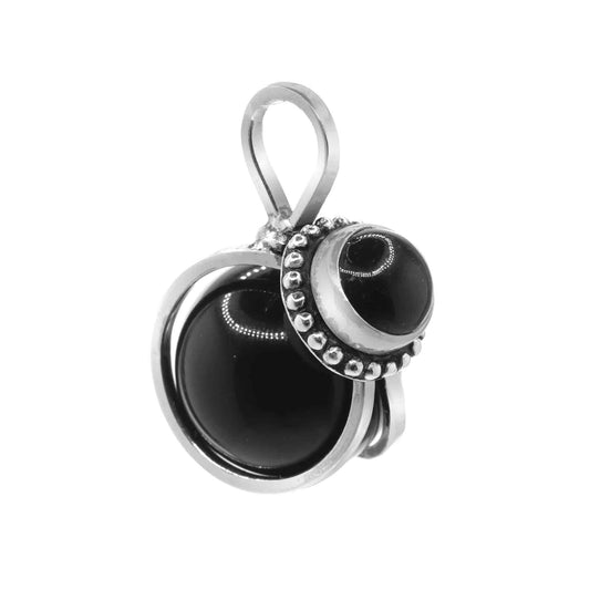 Colgante de Plata Burbuja con Piedra Ónix