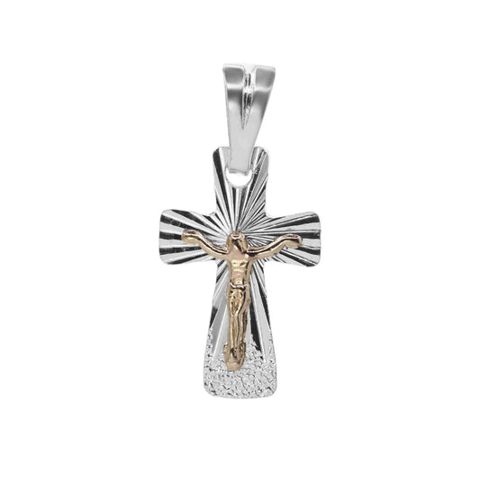 Colgante de Plata con Oro - Biselado Cruz de Cristo