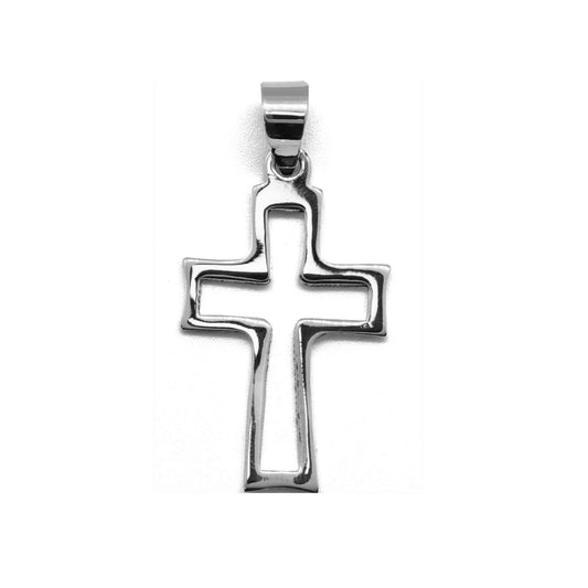 Colgante de Plata Contorno Cruz