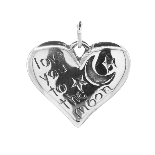Colgante de Plata Corazón "Love to the Moon"