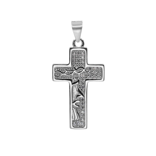 Colgante de Plata Cruz Figura de Cristo con Circones