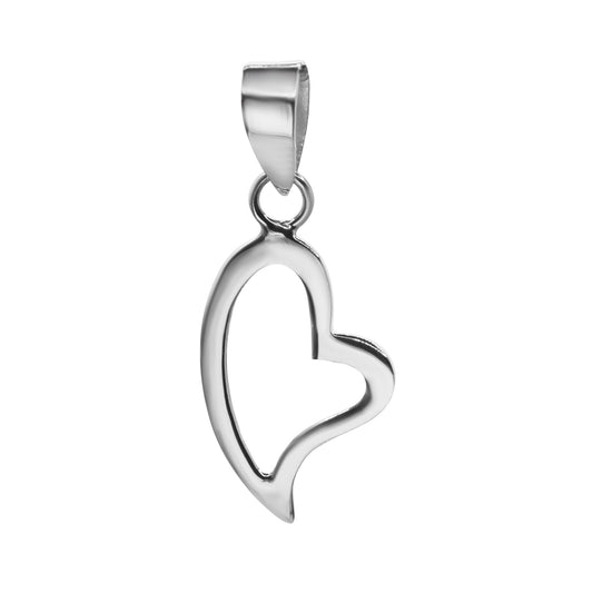 Colgante de Plata - Corazón Irregular Liso