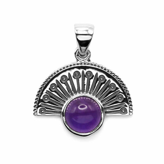 Colgante de Plata - Corona con Piedra Amatista