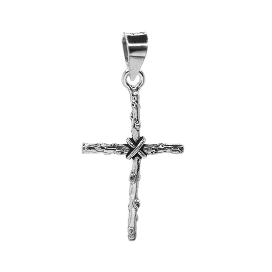 Colgante de Plata - Cruz de Varita con Nudo