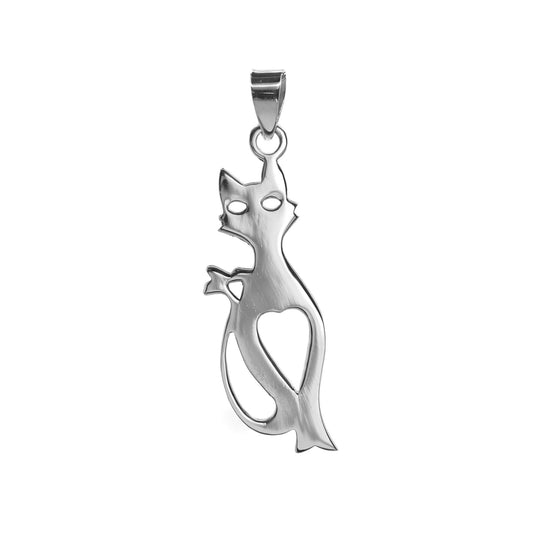 Colgante de Plata - Liso Gato Calado