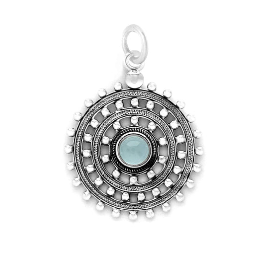 Colgante de Plata - Medallón con Calcedonia