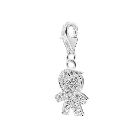 Colgante de Plata - Niña con Circones y Broche
