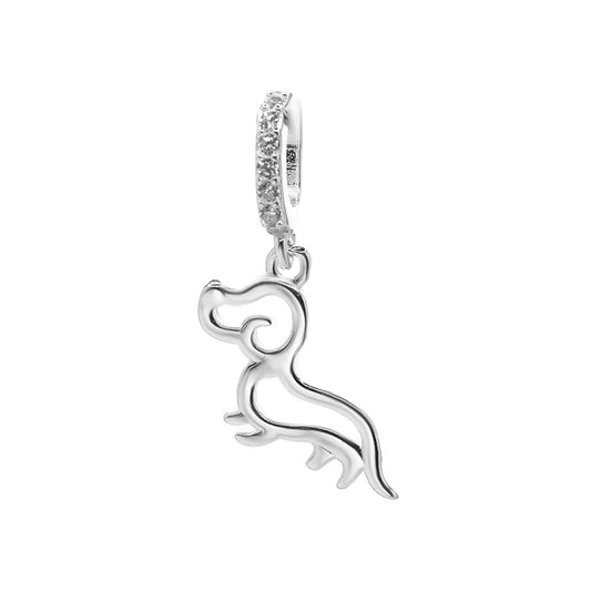 Colgante de Plata - Perro Calado Colgante con Circones
