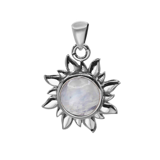 Colgante de Plata - Sol con Piedra Luna