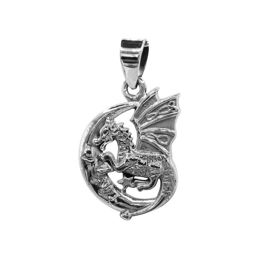 Colgante de Plata Dragón Lunar
