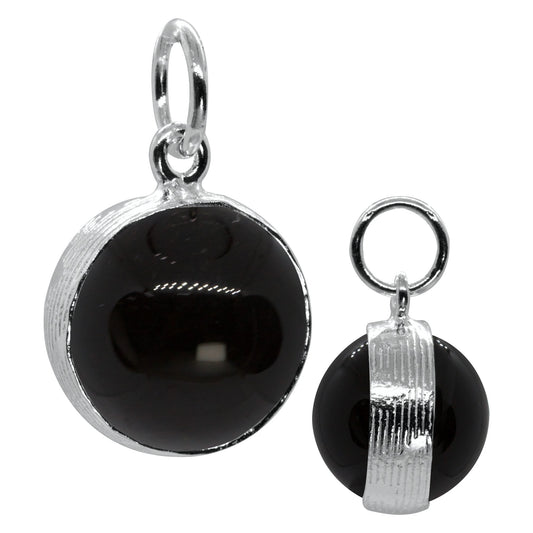 Colgante de plata Esfera con Piedra Onix