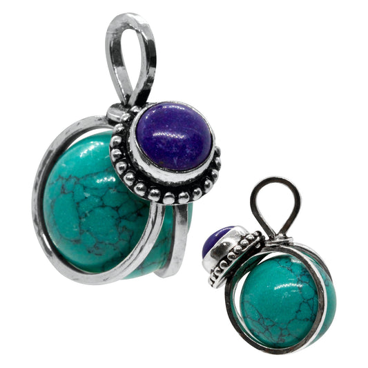 Colgante de Plata Esfera Piedra Turquesa
