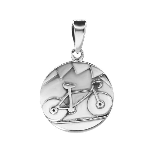 Colgante de Plata - Medalla con - de Bicicleta