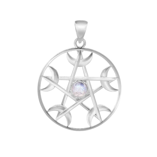 Colgante de Plata Estrella Celta con Piedra Luna