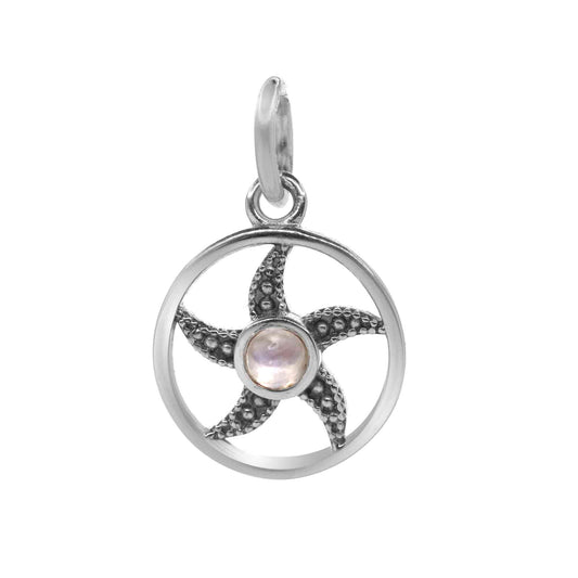 Colgante de Plata Estrella de Mar con Piedra Luna