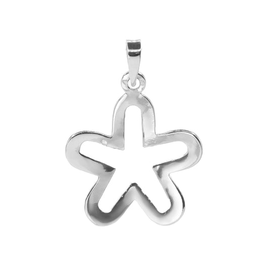 Colgante de Plata Figura Flor Martillada
