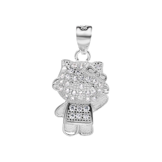 Colgante de Plata Figura Hello Kitty con Circones