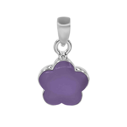 Colgante de Plata Flor con Piedra Amatista