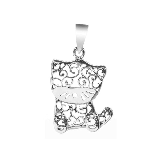 Colgante de Plata Gatito