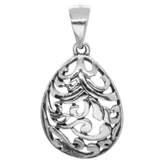 Colgante de Plata Gota con Patrón