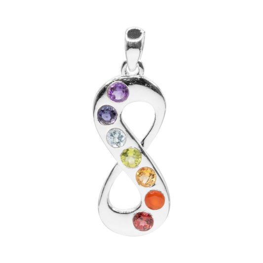 Colgante de Plata Infinito con Piedras de Naturales