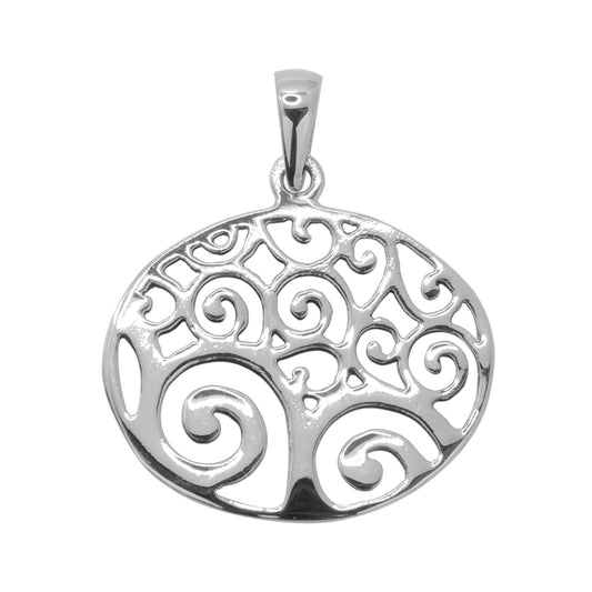 Colgante de plata Medalla de Árbol abstracto