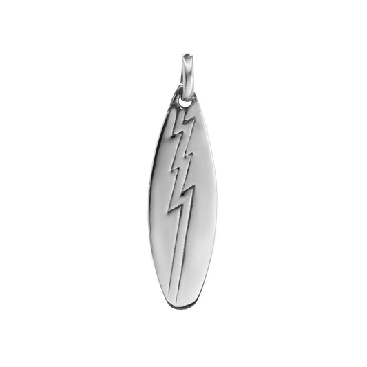 Colgante de Plata Placa con Grabado de Rayo