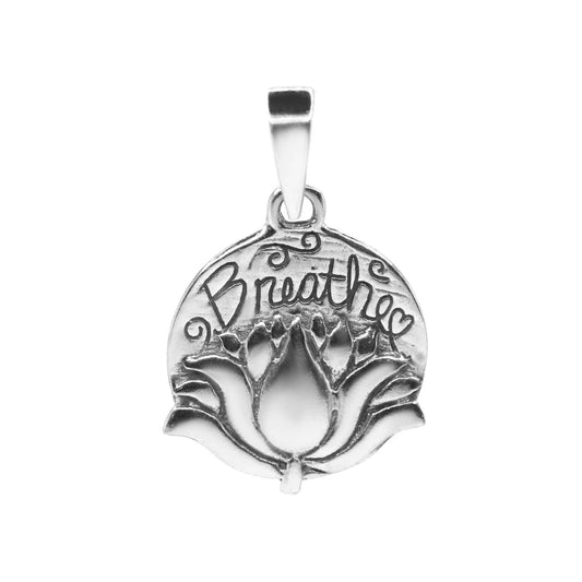 Colgante de Plata Placa Loto "BREATH"