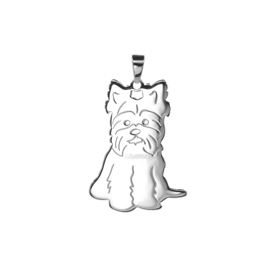 Colgante de Plata Placa Perro Terrier