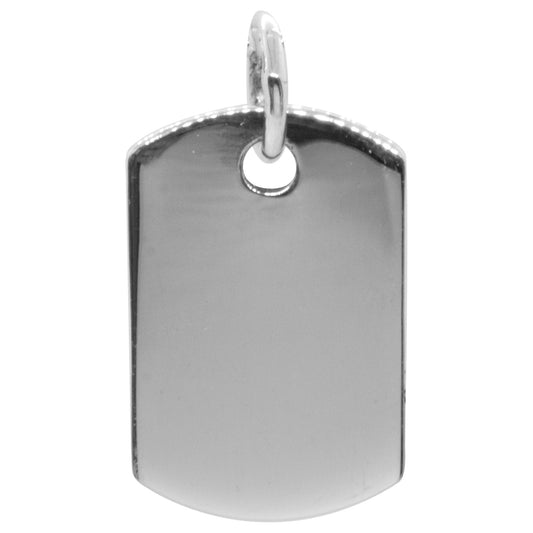 Colgante de Plata Placa Rectangular Lisa