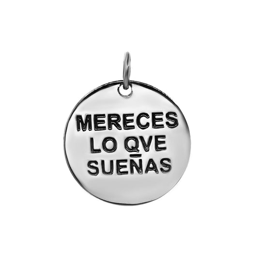 Colgante de Plata Placa Redonda Lisa