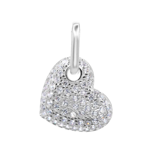 Colgante de Plata Valier - Eslabón con Corazón de Circón