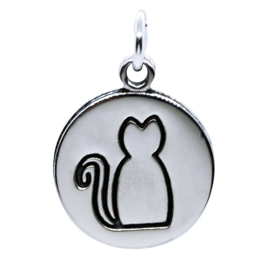 Colgante de Plata Silueta de Gato