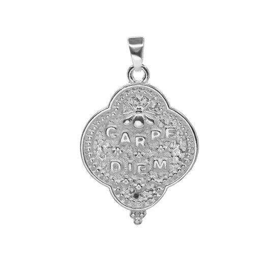 Colgante Enchapada en Plata - Medalla "Carpe Diem"