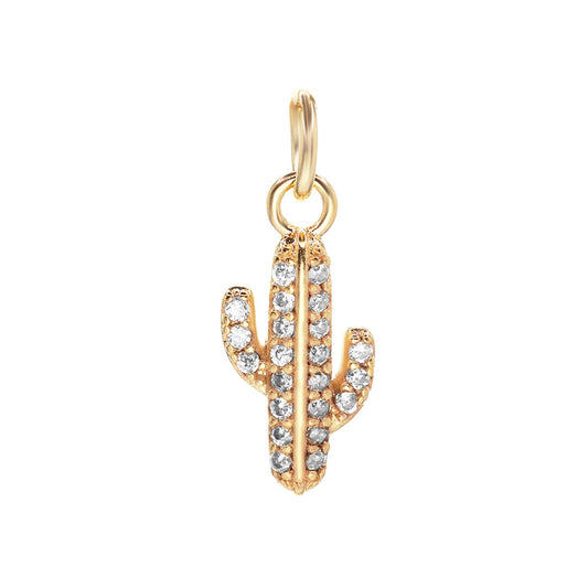 Colgante Enchapado en Oro - Cactus con Circones