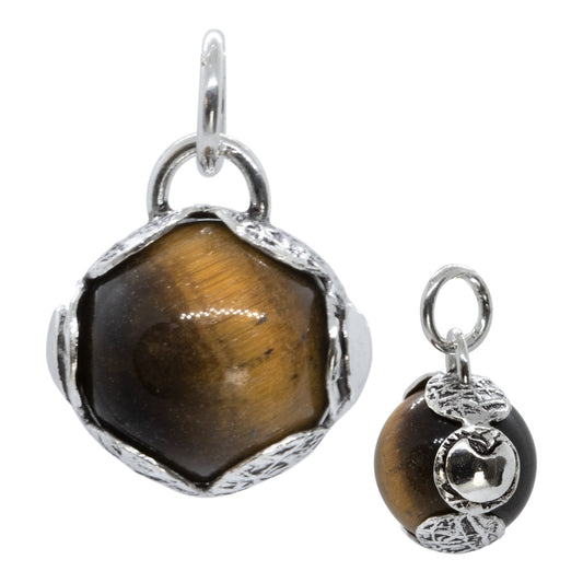 Colgante Esfera con Piedra Ojo de tigre