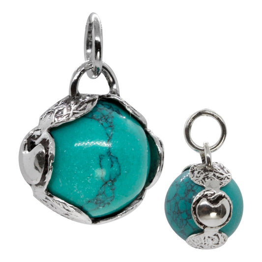 Colgante Esfera con Piedra Turquesa